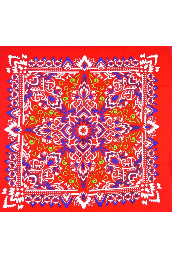 6 Pack,100% Cotton Bandanas Head Wrap Bandana Scarf Face Covering Face Cover Paisley Red Blue White Lime Western