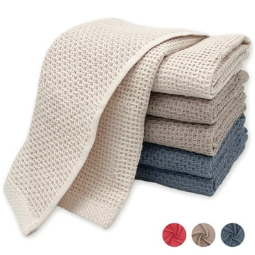 6 Pack 100% Cotton Dish Towels, Waffle Weave Dish Cloths for Washing Dishes, Quick Drying Kitchen Dish Towels Rags, 12x12 inches, Mixed Color