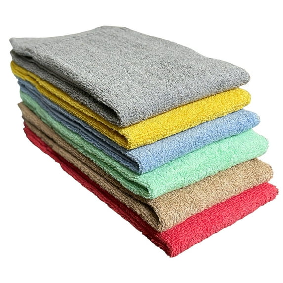 6 Pack, 100% Cotton Solid Hand Towels Kitchen Towels, Ultra Soft and Highly Absorbent Towels for Bathroom, Gym, Shower, Hotel and Spa Size: 16 x 26 Inch.