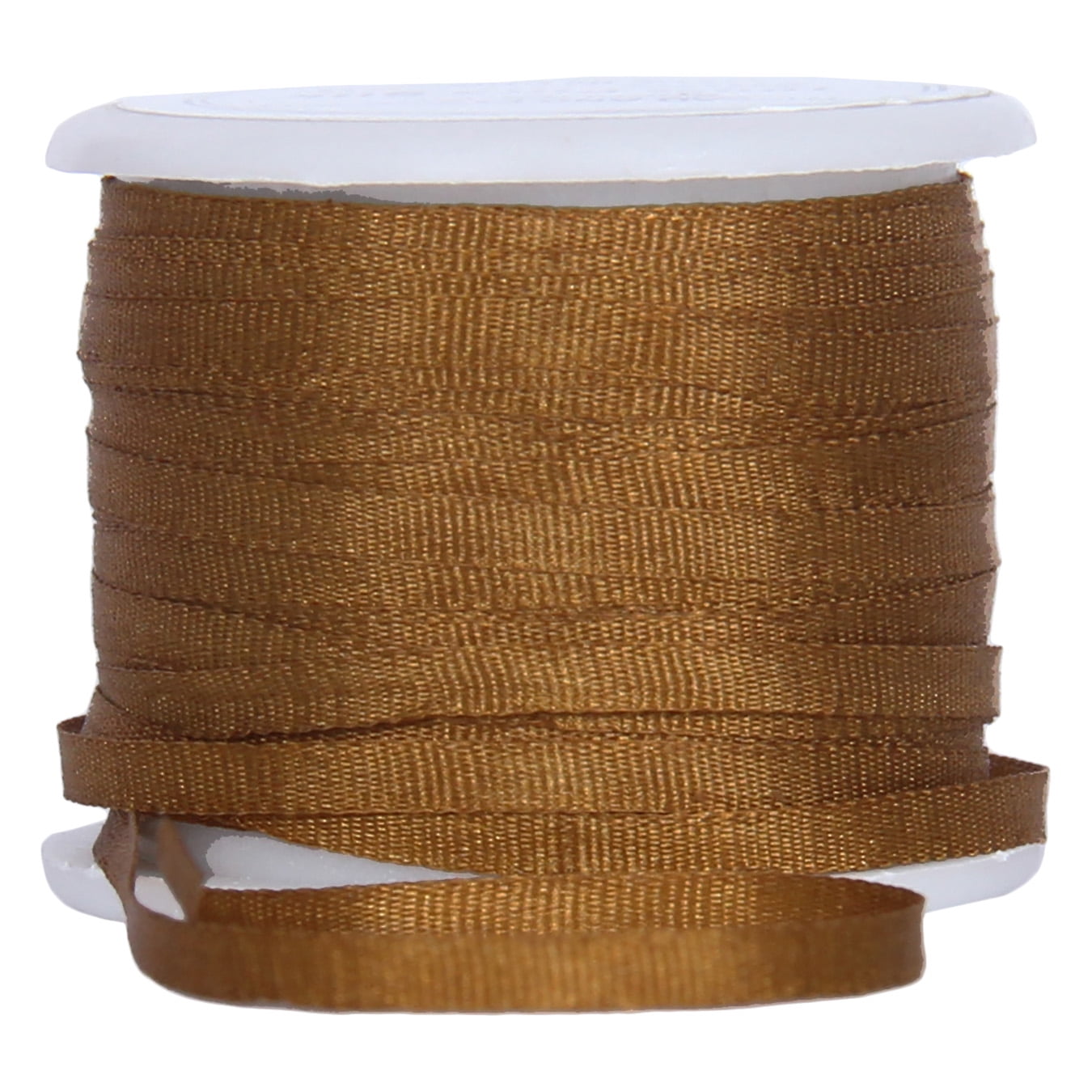 6 Pack 100% Pure Silk Ribbon by Threadart - 2mm Golden Tan - No. 668 - 3 Sizes - 50 Colors Available