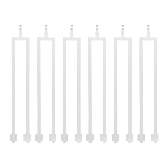 6-Pack 100cm/39.37in Stair Post, U-Shaped Straight Column, Iron Railing Baluster, Side Mount Installation, Powder Coated Rust Resistant Finish for Staircase Safety