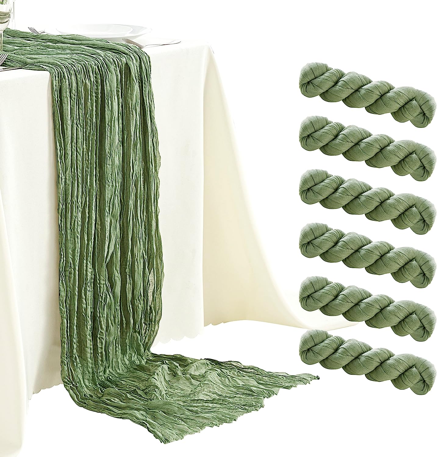 Efavormart 10FT Mustard Yellow Cheesecloth Table Runner, Gauze Fabric ...