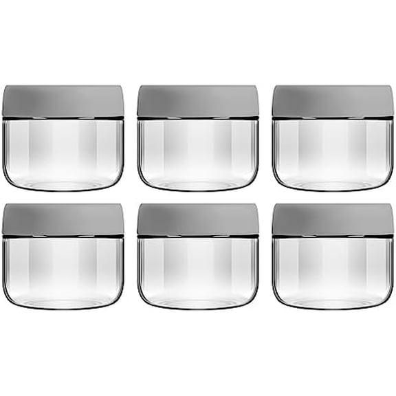 6-Pack 10oz Small Glass Jars with Lids Overnight Oats Meal Prep Salad Food Cereal Snacks Containers Pudding Yogurt Storage Airtight