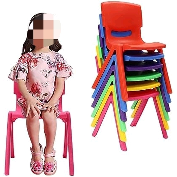 6 Pack 11 Inch Colorful School Chairs, Stackable Plastic Classrooms Chairs Student Learning Chairs for Home, Preschool, Daycare Center, Max Load: 100 kg/220.5lb$$Office