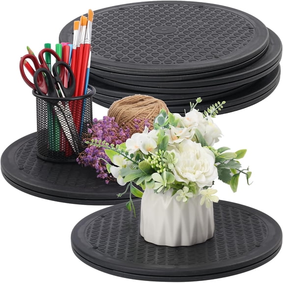 6 Pack 12 Inch Lazy Susan Turntable, Heavy Duty Lazy Susan Turntable Organizer, Premium 12 Inch Rotating Swivel Stand for Table Top, Kitchen, and More