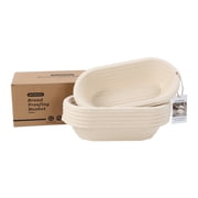 12 Inch Oval Pulp Sourdough Banneton Bread Proofing Basket 6-Pack with 30 Liners for Artisan Bread