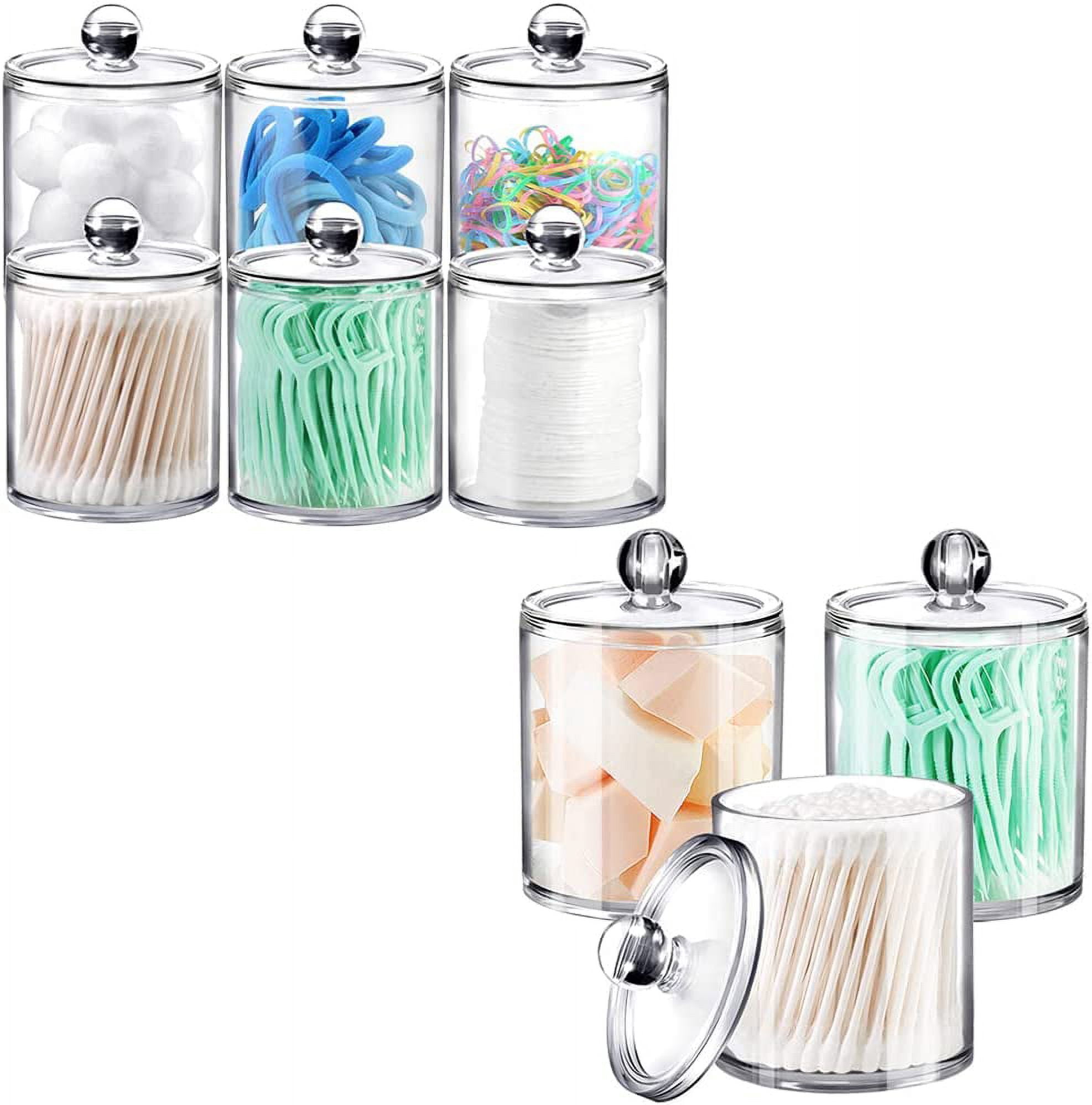 6 Pack of 12 Oz.&3 Pack of 12 Oz Qtip Dispenser Apothecary Jars ...