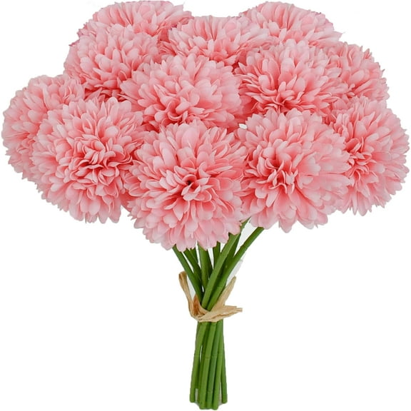 6 Pack/ 12 Pack 12" Fake Dandelion Flowers Artificial Chrysanthemum Ball Silk Flowers, Silk Flowers for Mother's Day Easter Home Kitchen Wedding Decorations