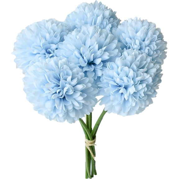 6 Pack/ 12 Pack 12" Fake Dandelion Flowers Artificial Chrysanthemum Ball Silk Flowers, Silk Flowers for Mother's Day Easter Home Kitchen Wedding Decorations