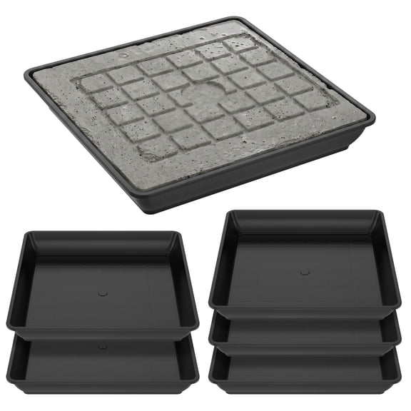 6 Pack 12" Stepping Stone Mold for Concrete, Heavy Duty Reusable Plastic Paver Forms for Concrete, DIY Garden Path Walkway Patio Landscape Concrete Edging Mold