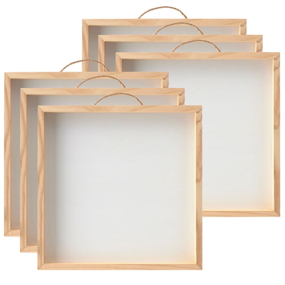 6 Pack: 12" x 12" Whitewashed Framed Wood Sign by Make Market