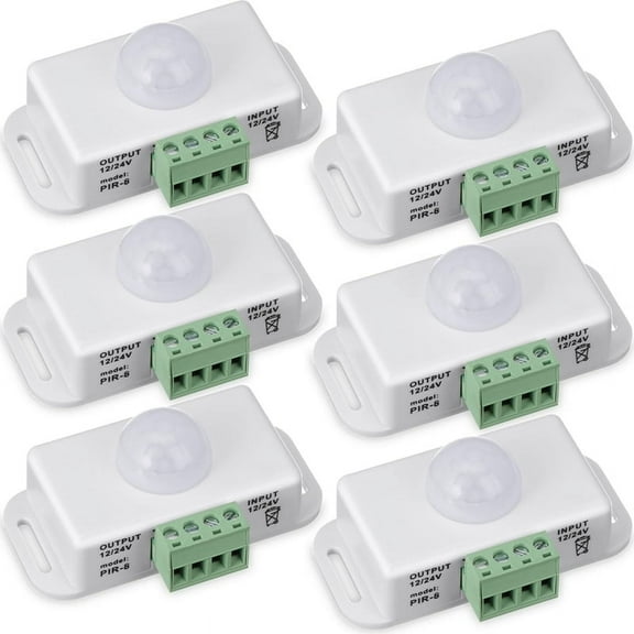 6 Pack 12V 24V PIR Sensor LED Motion Detector Light Switch Body Infrared Sensing Timing function