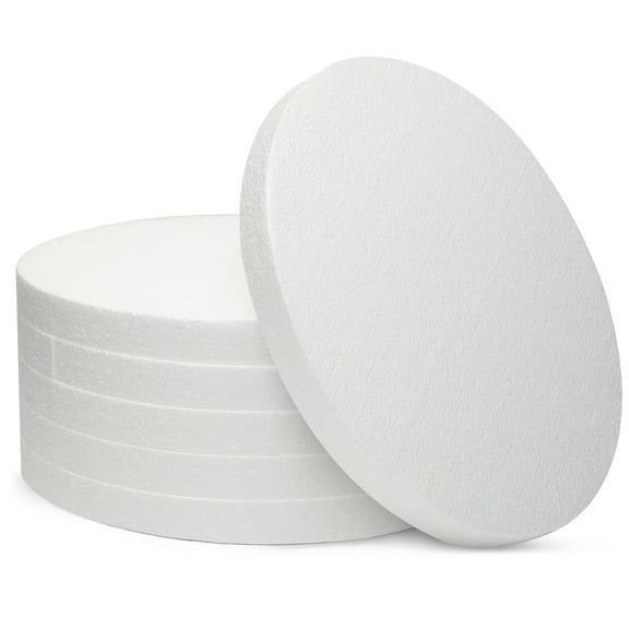 Juvale Thick Foam Discs - 12 x 12 x 1 In, White, 6-Pack - Circle Foam for Flowers Bouquet & DIY Craft Projects