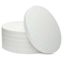 6 Pack 12x12-Inch Round Foam Circles for Crafts, 1" Thick, for DIY Projects, Decorations (White)