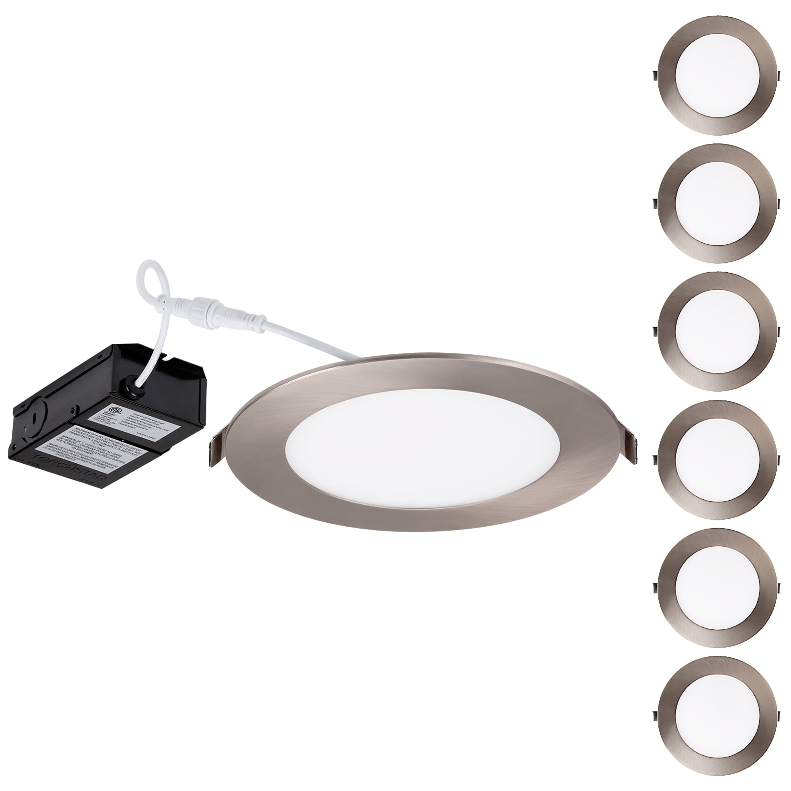 6 Pack 13.5W 6-Inch Ultra-Thin LED Recessed Light with J-Box, 2700K ...