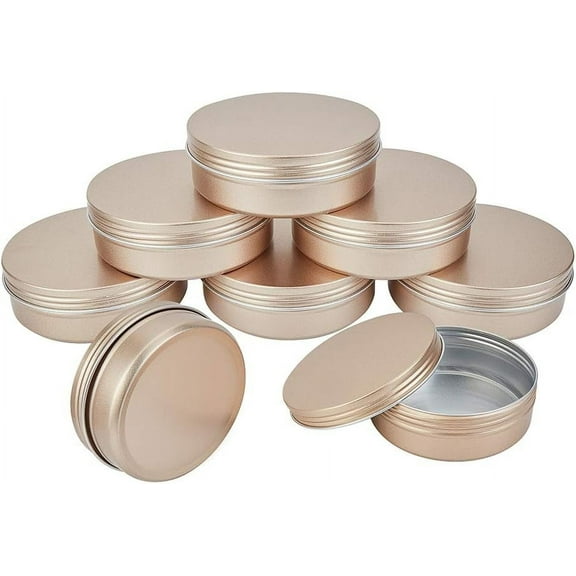 6 Pack 13.5oz Large Tin Cans with Screw Lid Round Tins Metal Tins Containers Travel Tin Cans for Candles Arts Crafts Storage Cosmetics Party Favors Light Gold