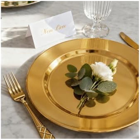 6 Pack 13'' Gold Dinner Charger Plates Set, Reusable Stainless Steel Round Plate Chargers Bulk for Elegantes Party Wedding$$Home Decor, Kitchen, & Other