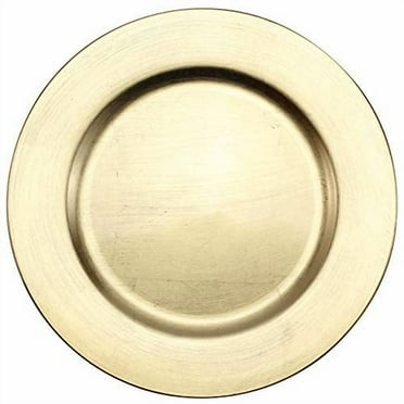 6 Pack 13” Gold Round Charger Plate by Celebrate It - Table Setting for Weddings - Birthdays - Engagement Parties - and Holidays