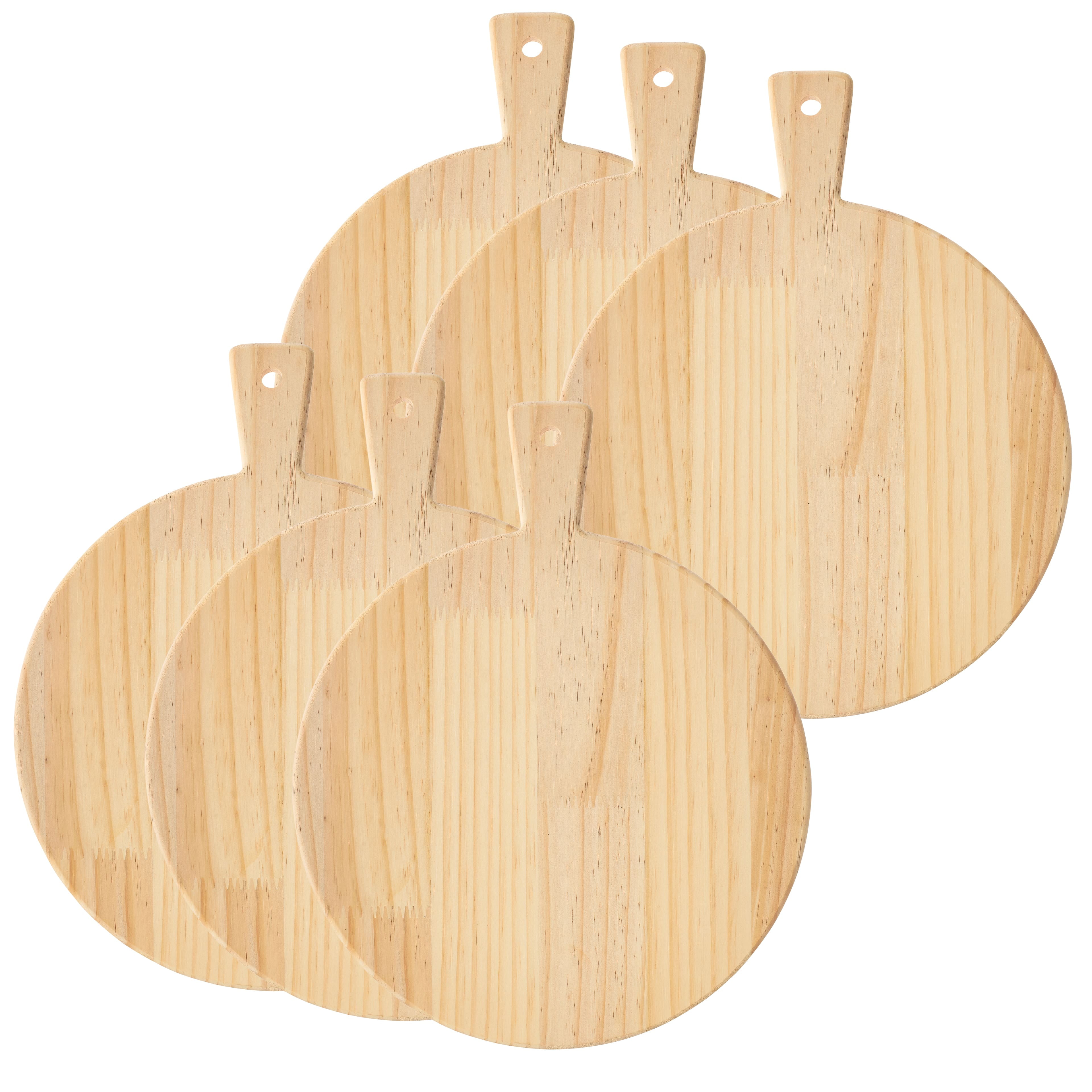 TEHAUX 10pcs Round Wooden Board Large Cutting Board Cooking Butcher Block  Dessert Plate Wood Cutting Board Unfinished Answer Paddle Chopping Board