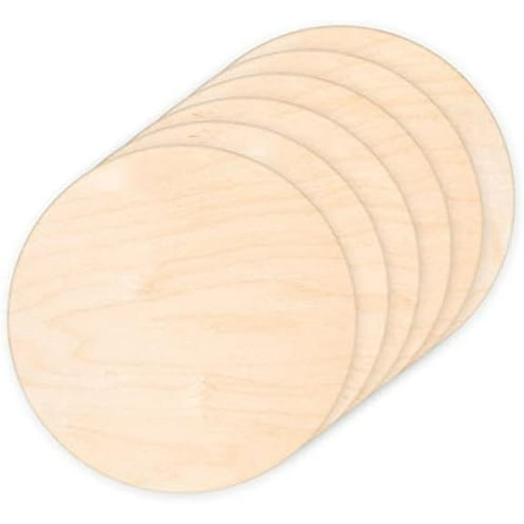 6 Pack 14 Inch Wood Rounds Circles for Crafts, Unfinished Wood Circles Wood Sign Blank, Wooden Discs for DIY Crafts, Door Hangers and Christmas Decoration