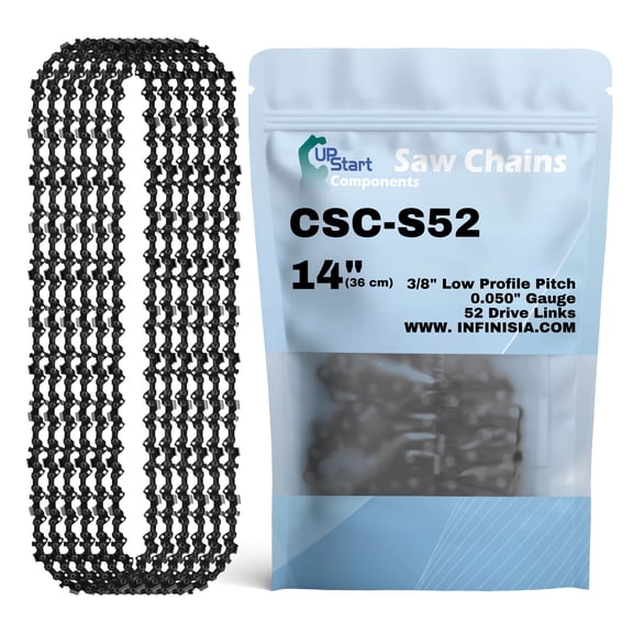 6-Pack 14-inch Chainsaw Chain Replacement for Homelite ZR10947 / A / D Chainsaws - S52 (14", 3/8" Low Profile Pitch, 0.050" Gauge, 52 Drive Links)