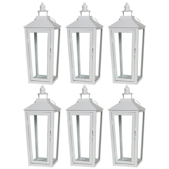 6 Pack: 15.7" White Metal Lantern by Ashland