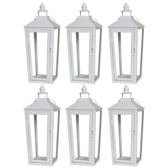 6 Pack: 15.7" White Metal Lantern by Ashland