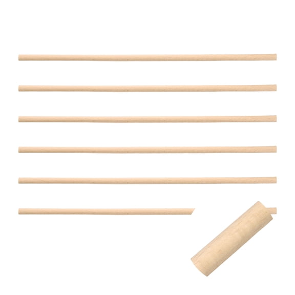 6 Pack 15.75" Decorative Wood Trim, Unfinished 3D Wooden Furniture Molding Trim for DIY Craft, Home Wall Cabinet Shelf Window Door (Half-Round, 10mm)