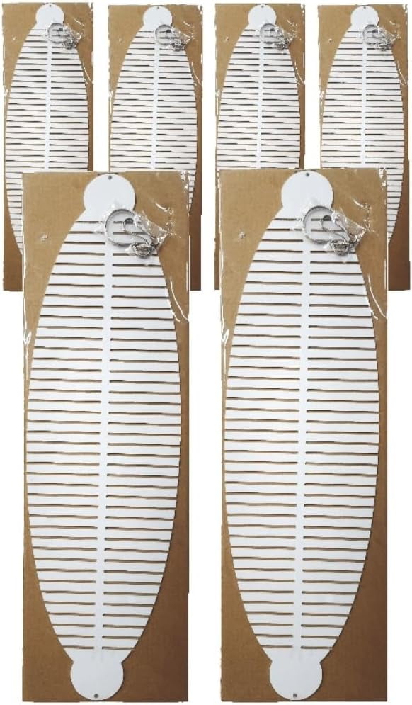 6 Pack - 15.75 x 4.75 inch Double Sided Helix Fishtail Rectangular Sublimation Wind Spinner Blanks w/Hooks