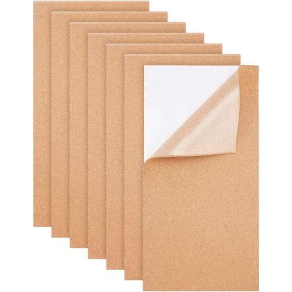 6 Pack 15.7x7.8 Inch Back-Adhesive Cork Sheets (2mm Thick) Insulation Cork Backing Sheets for Coaster Wall Decoration Party and DIY Crafts Supplies DIY