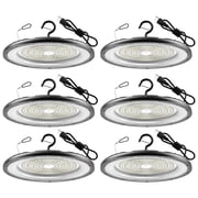 6 Pack 150W UFO LED High Bay Light 30000LM 6000K IP65 US Plug Commercial Light for Warehouse Workshop Garage Ceiling Mount