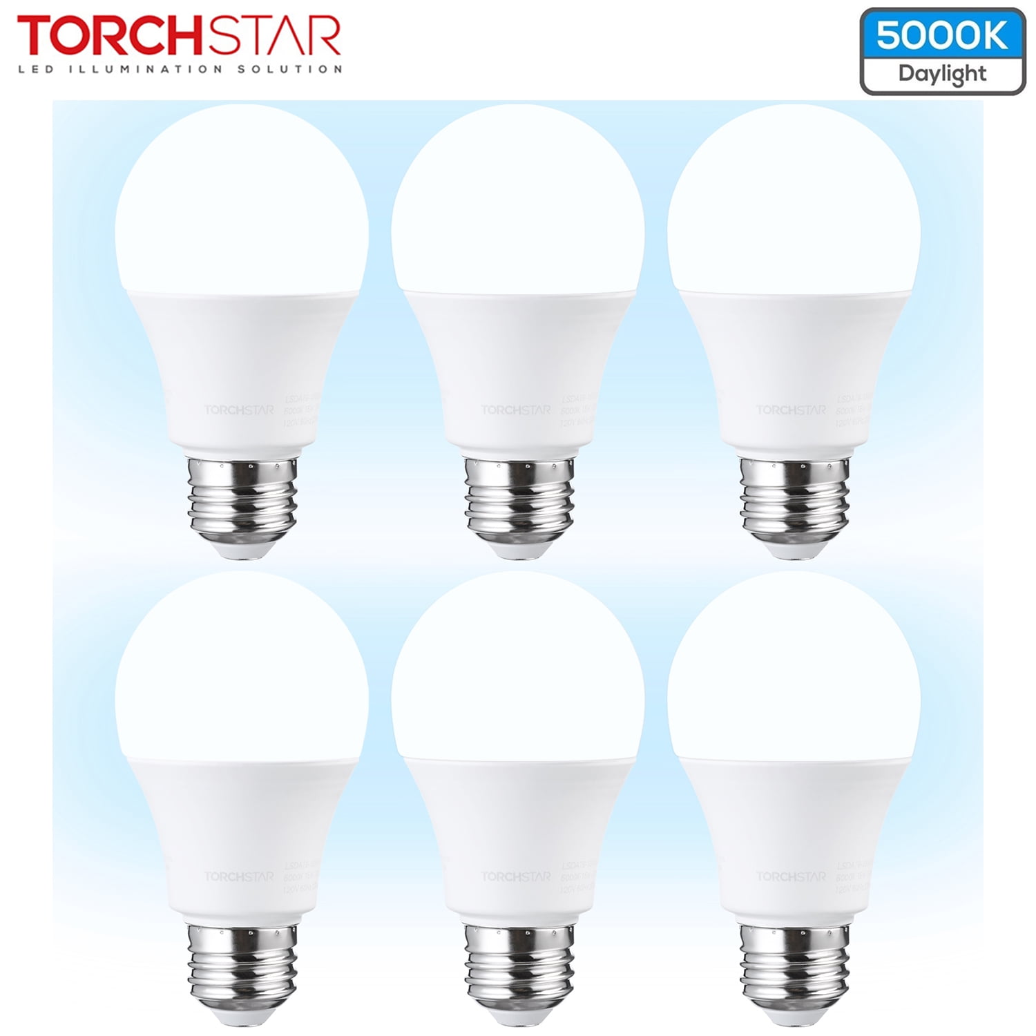 6 Pack 15W=100W Garage Door LED Bulbs, 1700lm, Garage Door Opener Bulbs, E26 Base, 5000K Daylight, Non-Dimmable