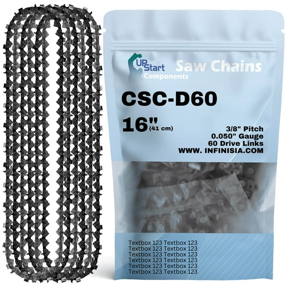 6-Pack 16-Inch Chainsaw Chain Replacement for Partner R-14 - D60 (16", 3/8", .050", 60 Drive Links)