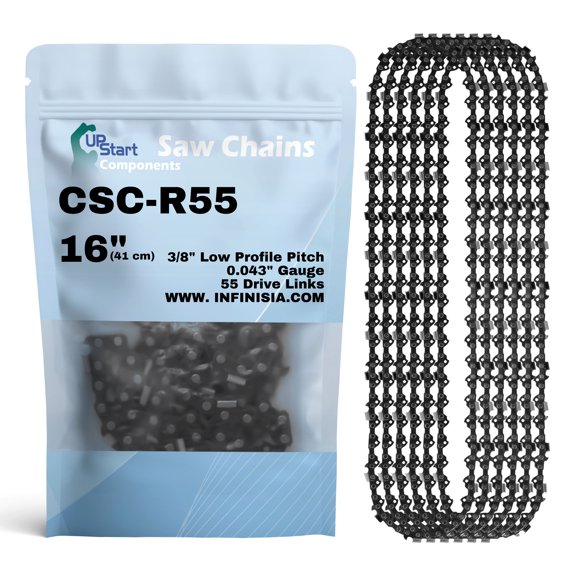 6-Pack 16-Inch Chainsaw Chain Replacement for Stihl MS 180 G - R55 (16", 3/8", .043", 55 Drive Links)