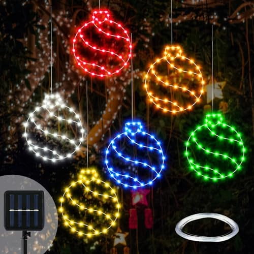 6 Pack 16 Inch Large Christmas Window Lights Christmas LED Ball Lights Xmas Ball Window Lighted for Holiday Indoor Outdoor Wall Door Decorations, 6 Decorative Colors$$Garden & Patio
