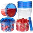 thumbnail image 1 of 6 Pack-16 OZ Freezer Storage Containers, Small Plastic Containers with Twist Top Lids, Round Food Storage Containers, Reusable Soup Container Microwave/Dishwasher Safe, 1 of 7