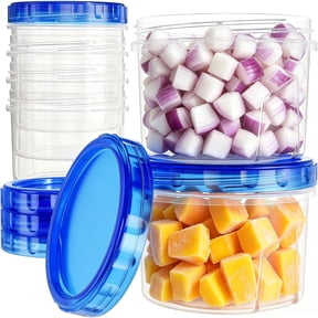6 Pack-16 OZ Freezer Storage Containers, Small Plastic Containers with Twist Top Lids, Round Food Storage Containers, Reusable Soup Container Microwave/Dishwasher Safe