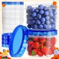 thumbnail image 1 of 6 Pack 16 Oz Plastic Food Storage Containers with Screw Lids, Airtight Leak-Proof Freezer Containers, Stackable Meal Prep Containers for Soup, Microwave & Dishwasher Safe, 1 of 5