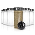 thumbnail image 1 of 6 Pack 16 oz Plastic Spice Jars, Empty Seasoning Containers for Homemade Rub, Spices, Glitter, and More, Small Spice Containers with Black Shaker Lids and Heat-Induction Liner, Clear Spice Jars, 1 of 7