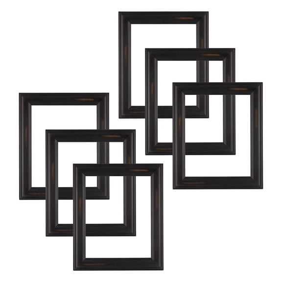 Studio Decor 16" x 20" Black with Brown Wash Open Back Frame, 6 Pack
