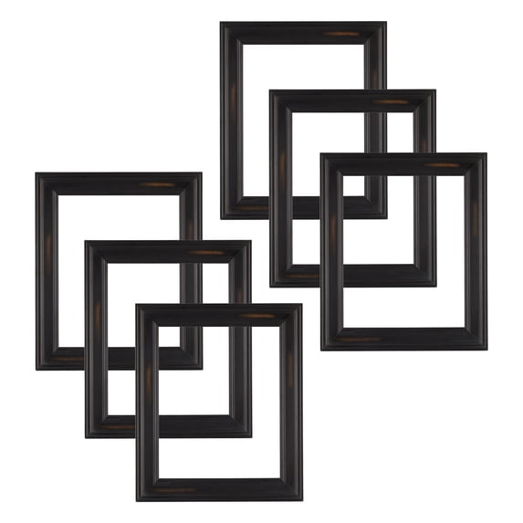 Studio Decor 16" x 20" Black with Brown Wash Open Back Frame, 6 Pack
