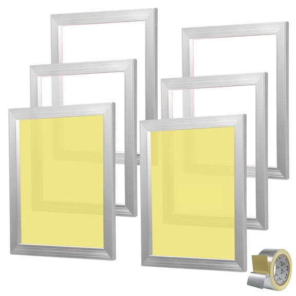 6 Pack 16x20in 110 Mesh Screen Printing Frames, High Tension Nylon Mesh Aluminum Silk Screen Frame for DIY Textile Printing