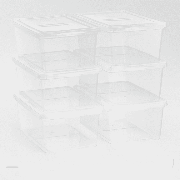 6-Pack 17-Gallon Plastic Storage Bins with Snap Lids and Side Handles, Stackable Containers for Home and Garage