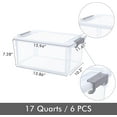 thumbnail image 1 of 6 Pack 17 QT  Plastic Storage Bins with Lids for Garage, Closet, Kitchen - Stackable &, 1 of 5