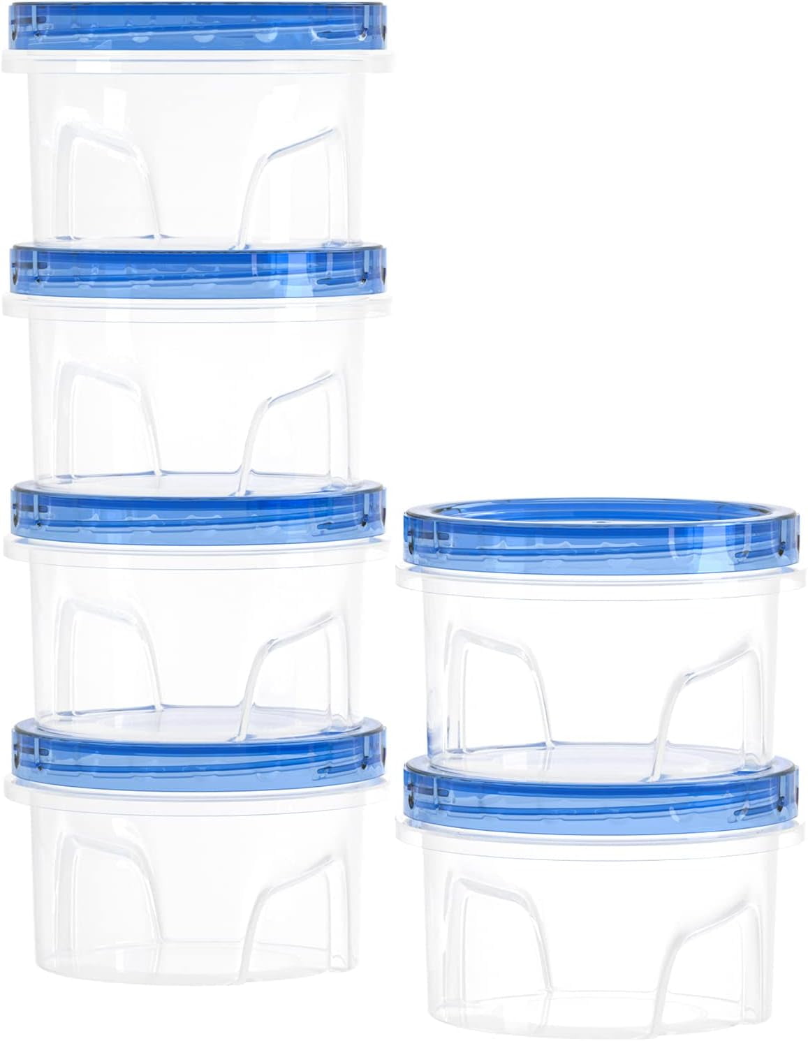 [6 Pack-17 oz] Freezer Containers with Lids, Reusable Round BPA-Free ...