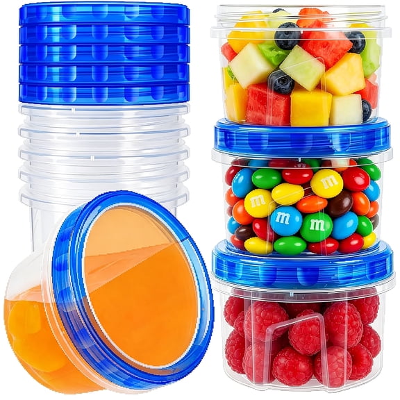 Freezer Storage Containers with Twist Caps,6 Pack-17oz,Stackable Storage,reusable Soup Cans with Lids, Suitable for Taking Out Food and Storing Food