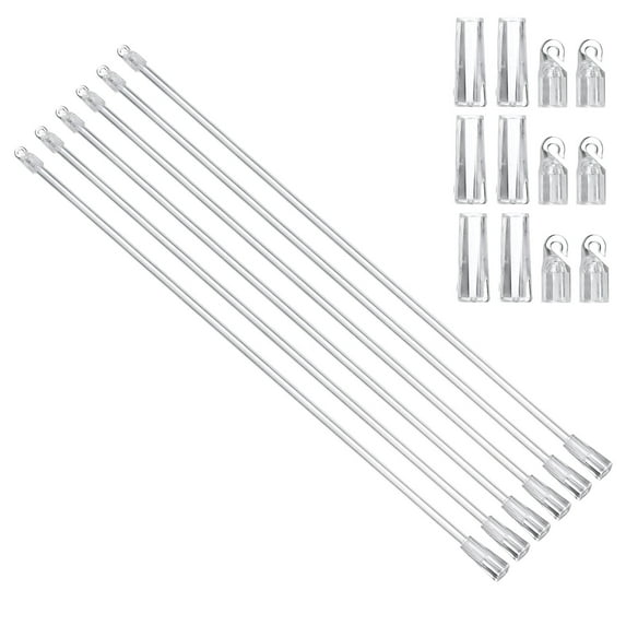 Uxcell 6 Pack 19" Transparent Blind Wand Replacement Parts with Hook and Grip, Clear Acrylic Window Blind Stick Tilt Rod