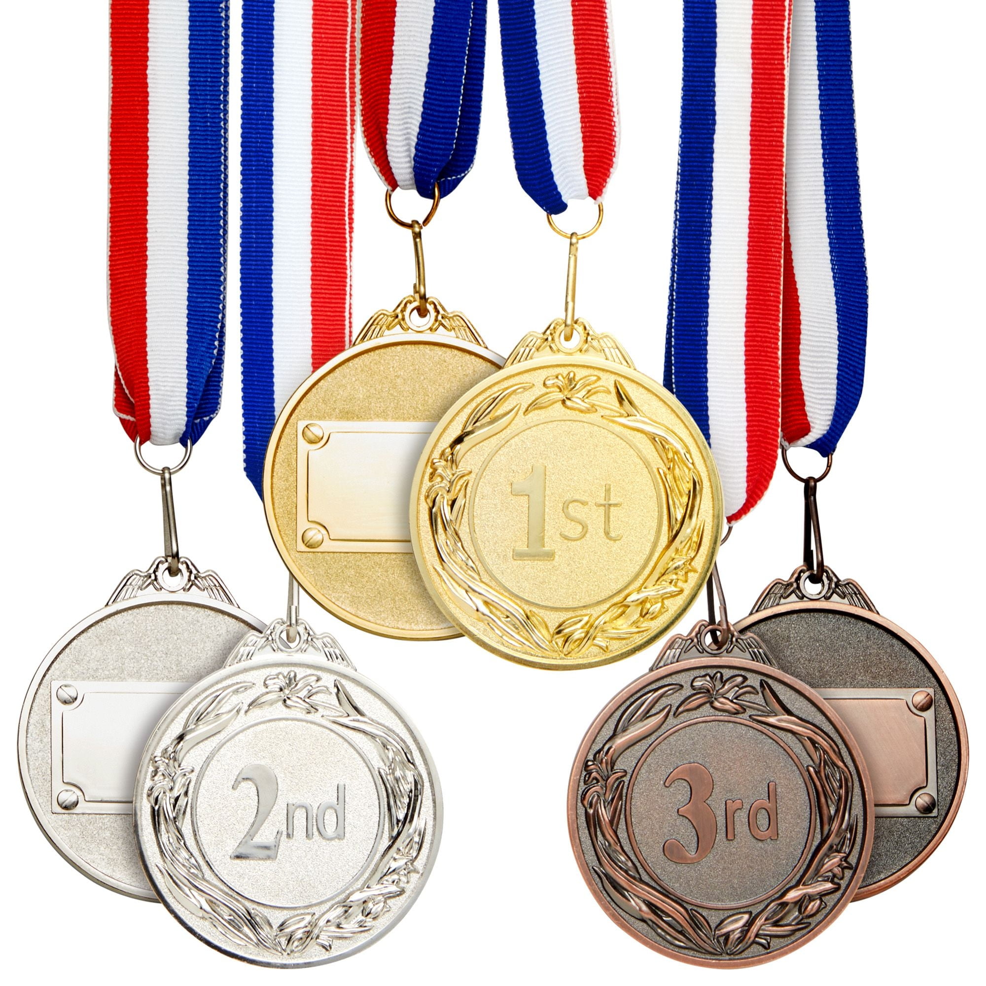 Juvale 12 Pack Gold Winning Metal Awards Medal for Contests, 1.5