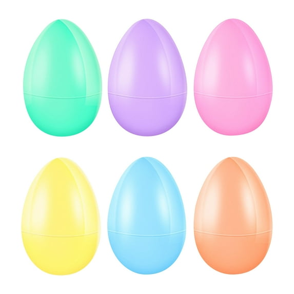 6 Pack 2.3 Inch Fillable Plastic Easter Eggs - For Egg Hunt, Party Favors & Classroom Prizes.