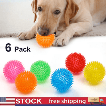 6 Pack 2.5” Dog Ball for Small Medium Dogs, Spikey Dog Ball Toys for Clean Teeth